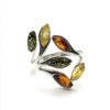 Adjustable Amber Ring Multi color 925