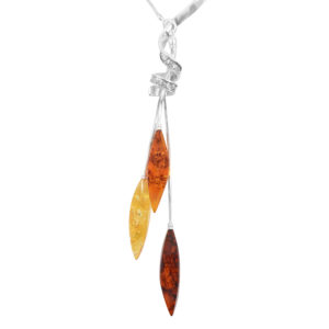 Marquise Dangle 3 Stone Multicolor Necklace