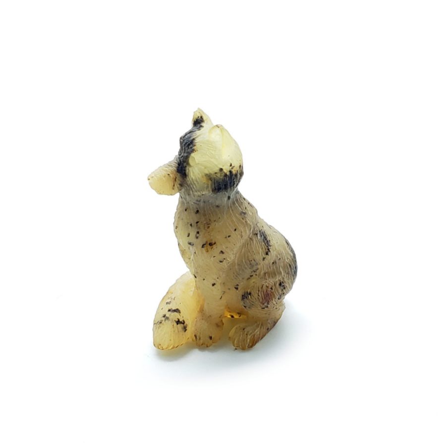 Natural Amber Carved Dog