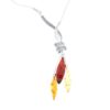 Multi Color Amber Sterling Silver Modern Necklace