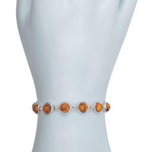 Alternative view of Cognac Amber Sterling Silver Link Bracelet