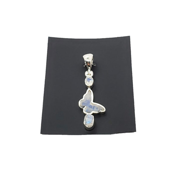 Moonstone / Sterling Silver Butterfly Pendant