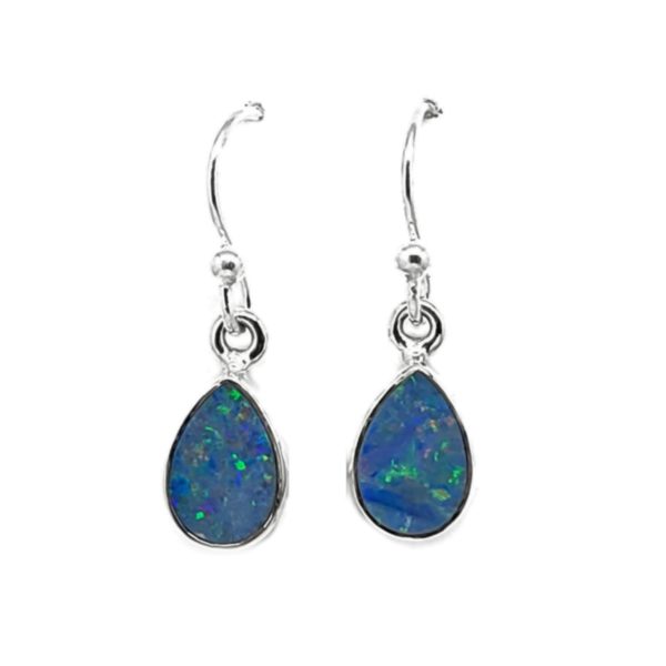 Opal Doublet Sterling Silver Earrings
