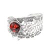 Spider on a Cobweb Cuff Bracelet Cherry Amber Oxidized