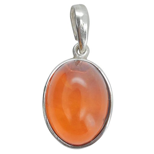 Cognac Amber Sterling Silver Pendant - Image 2