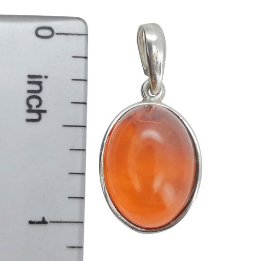 Cognac Amber Sterling Silver Pendant - Image 3