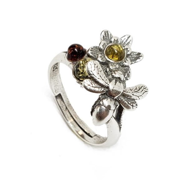 R-MT-3752 Multi Color Flower Ring