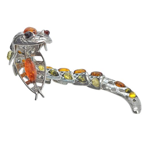 Multicolor Amber Snake Pendant With Flexible Body - Image 2