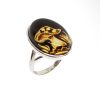 Amber Cameo / Intaglio Mushroom Ring