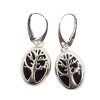 Baltic Amber Tree of Life Earrings & .925 Sterling Silver