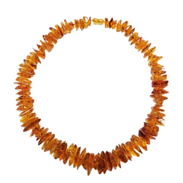 Cognac Amber Beaded Necklace