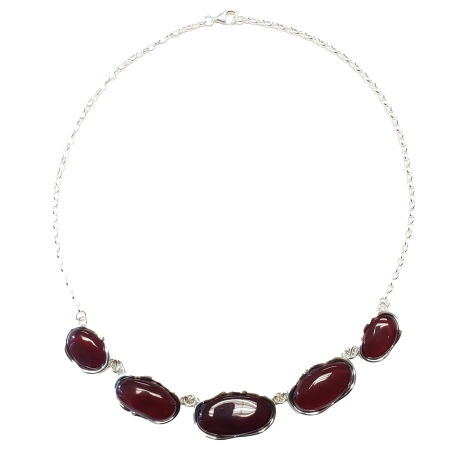 18'' Cherry Amber Handmade Sterling Silver Necklace
