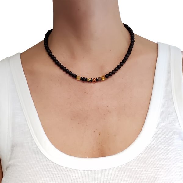 Multi-Color Amber Beaded Necklace
