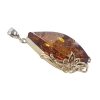 Cognac Amber Sterling Silver Pendant
