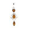 Lotus Dangle Pendant/Cognac Amber & Silver