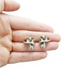 Multi-Color Amber Sterling Silver Mushroom Stud Earrings