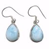Larimar Stone Sterling Silver Earrings On Hooks