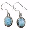 Larimar Stone Sterling Silver Earrings On Hooks