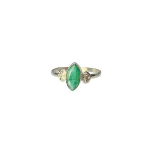 Emerald Stone Sterling Silver Ring