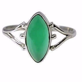 Green Onyx Sterling Silver Ring