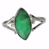 Faceted Emerald Sterling Silver Ring