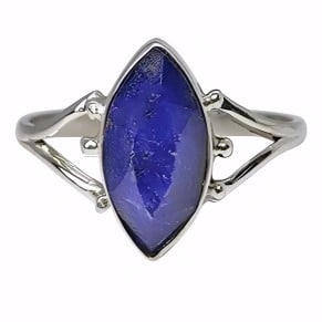 Faceted Sapphire Sterling Silver Ring