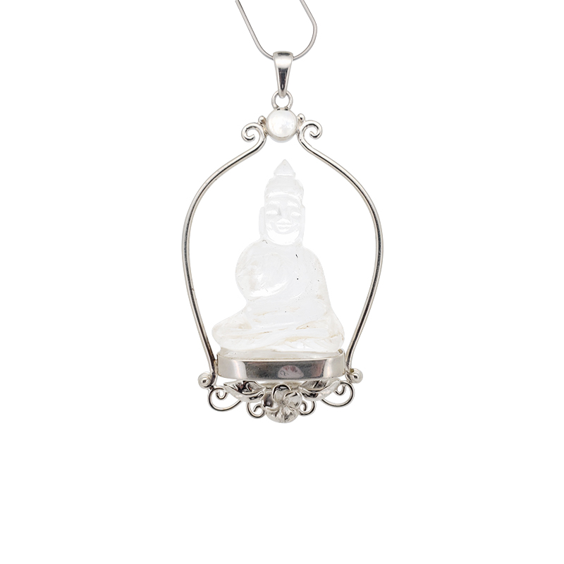 Crystal Buddha Silver Pendant Amberman