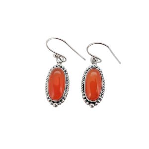Red Onyx Sterling Silver Dangle Earrings