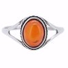 Cherry Amber Sterling Silver Ring
