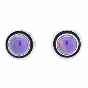 Amethyst Silver Stud Earrings
