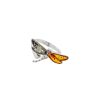 Multi-Color Amber Dragonfly Sterling Silver Adjustable Ring