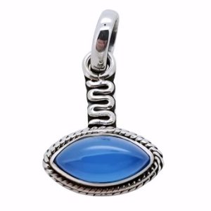 Blue Chalcedony Sterling Silver Pendant