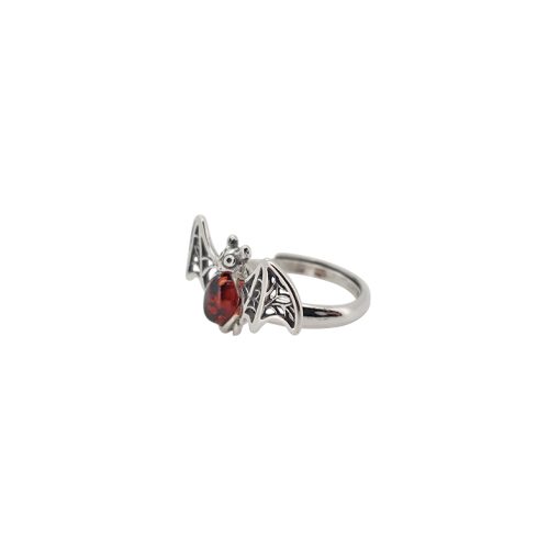 Cherry Amber Sterling Silver Bat Ring - Image 3