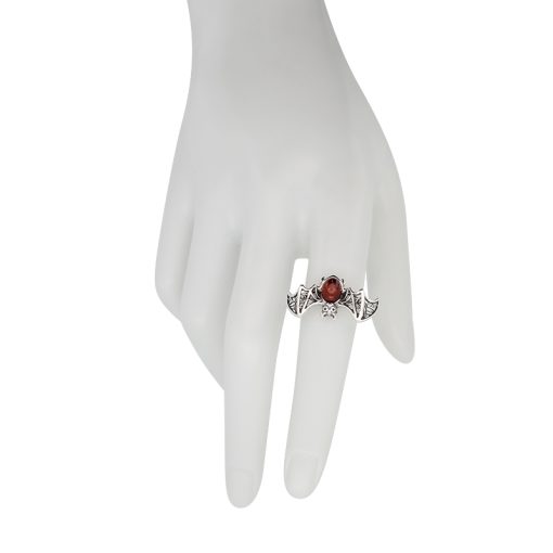 Cherry Amber Sterling Silver Bat Ring - Image 2