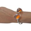 Faceted Amber Sterling Silver Bracelet