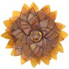 Cognac Amber Flower Hair Clip / Pendant