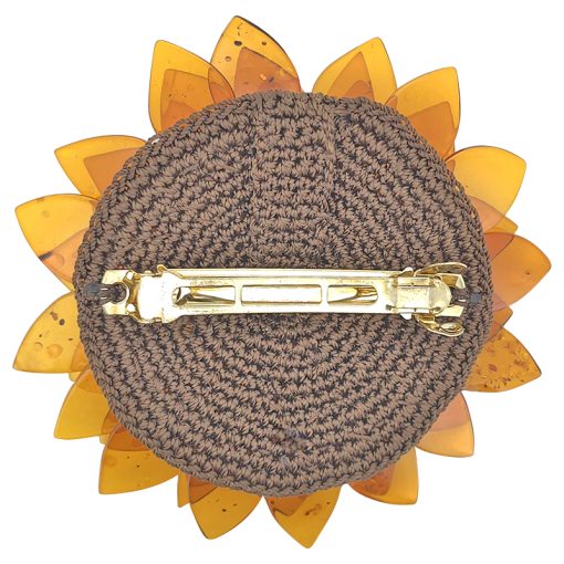 Cognac Amber Flower Hair Clip / Pendant - Image 3