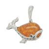 Cognac Amber 925 Silver Whale Design Pendant