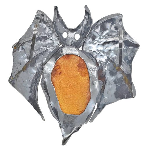 Amber 925 Silver Handmade Bat Pendant - Image 4