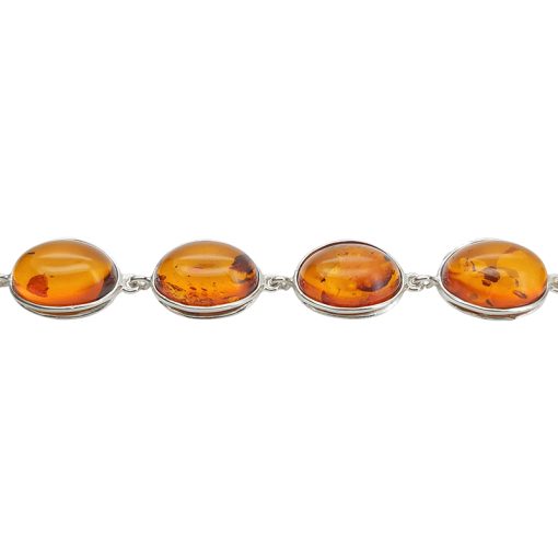 Cognac Amber Link Bracelet 7" Long - Image 3