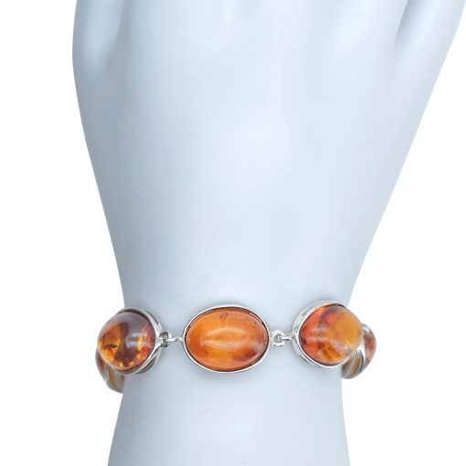 Cognac Amber Link Bracelet 7" Long - Image 2