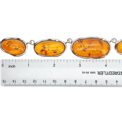 Cognac Color Amber Sterling Silver Handmade Necklace - Image 2
