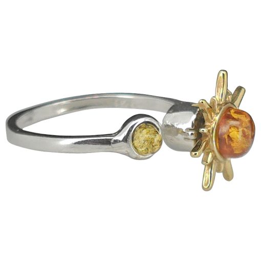 Multicolor Amber Spinner Sun Adjustable Ring - Image 3
