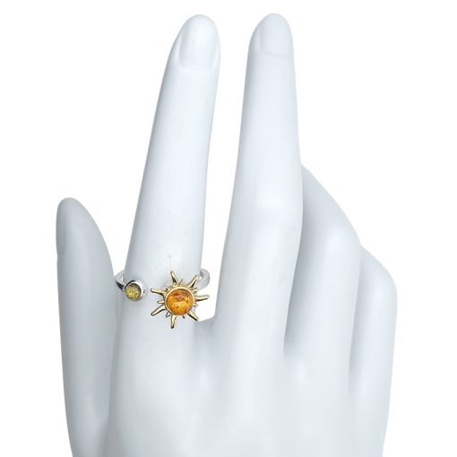 Multicolor Amber Spinner Sun Adjustable Ring - Image 4
