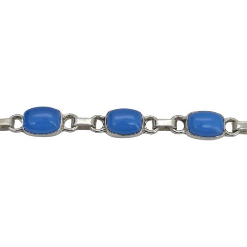 Blue Chalcedony Sterling Silver Link Bracelet - Image 3
