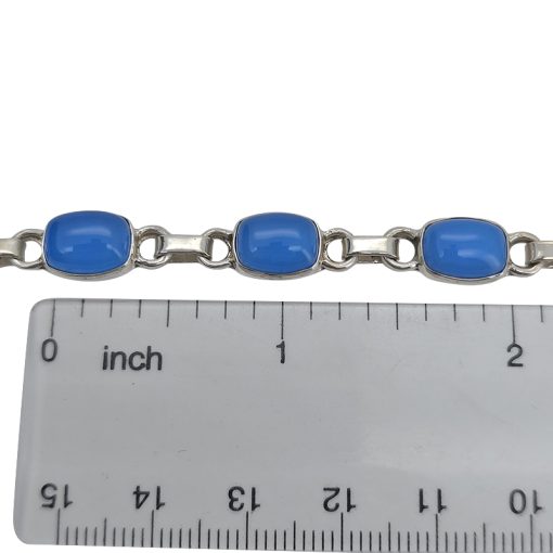 Blue Chalcedony Sterling Silver Link Bracelet - Image 4