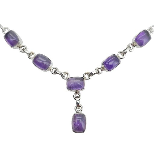 Amethyst Sterling Silver Necklace 16"