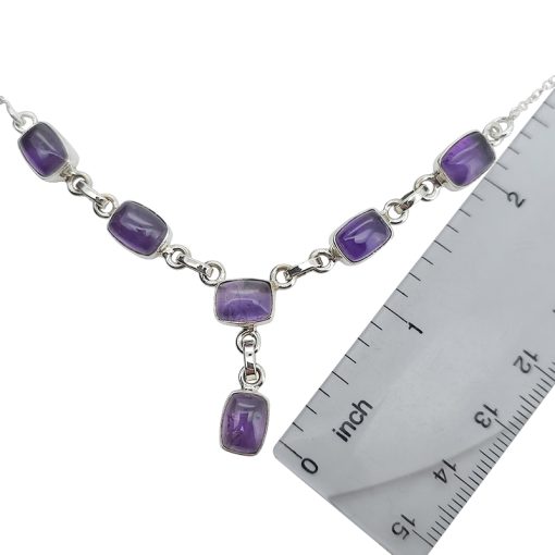 Amethyst Sterling Silver Necklace 16" - Image 3