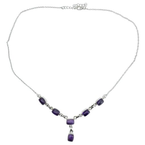 Amethyst Sterling Silver Necklace 16" - Image 4