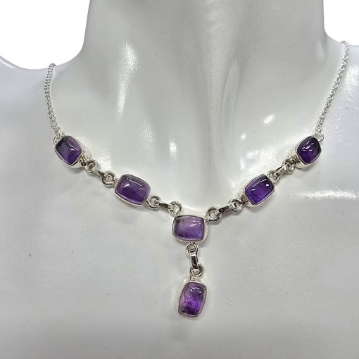 Amethyst Sterling Silver Necklace 16" - Image 2